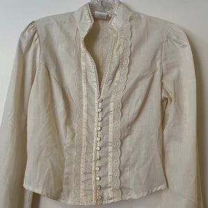 Vintage Jessica's Gunnies Victorian/Edwardian Long-Sleeved Blouse